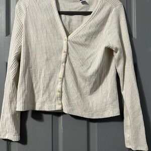 Old Navy Cream Textured Cardigan